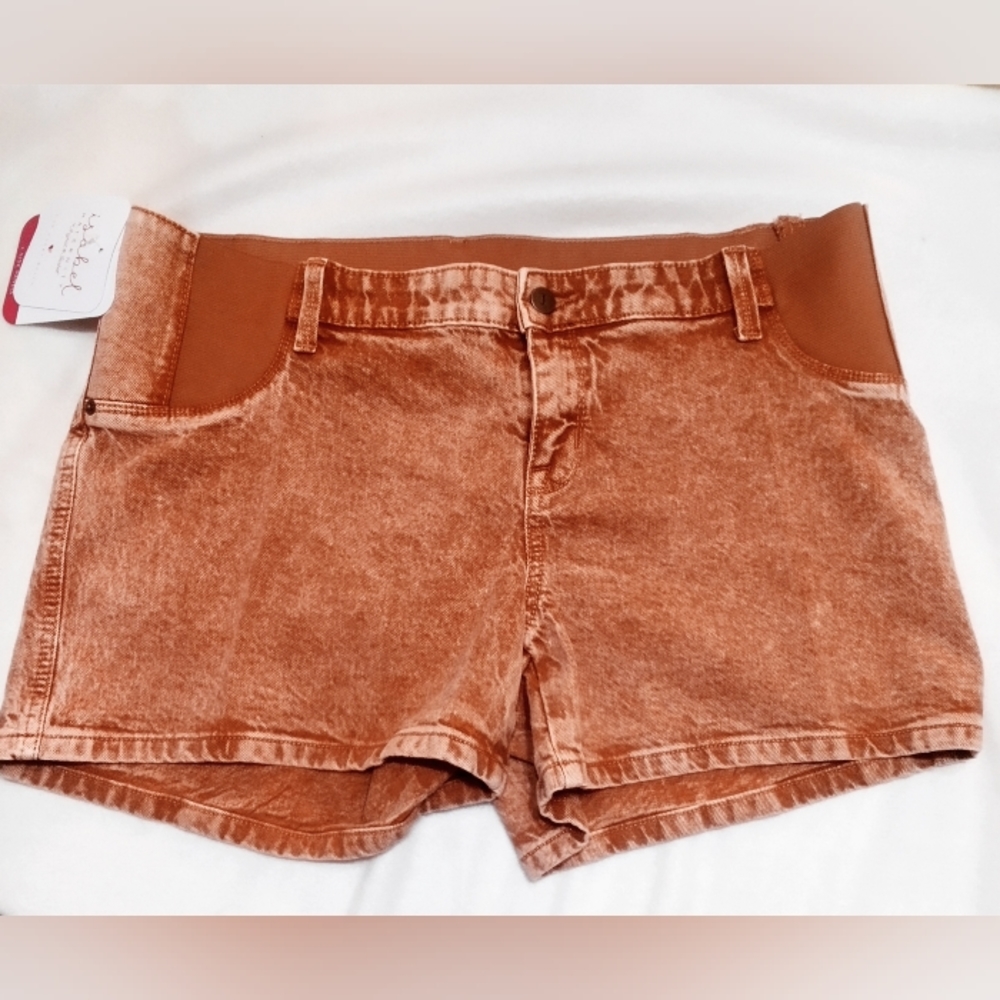 Isabel Maternity by Ingrid & Isabel Brown Denim Shorts